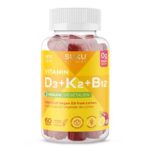 Suku Vitamin D3+k2+B12 60 gummies