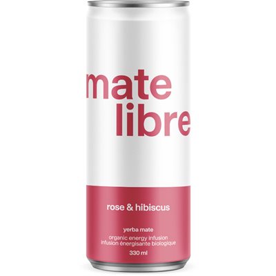 Mate Libre Infusion De Yerba Maté Rose Hibiscus (Cannette) Bio 300Ml