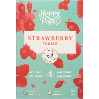 Happy Pops Fraise 4 x 66 ml