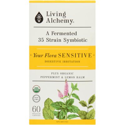 Living Alchemy Votre Flore un Symbiotique Fermenté avec 35 Souches Sensible 60 Capsules de Pullulan