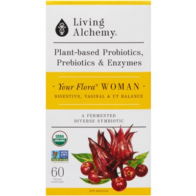 Living Alchemy Your Flora Plant-Based Probiotics, Prebiotics & Enzymes Woman 60 Vegan Capsules 60UN