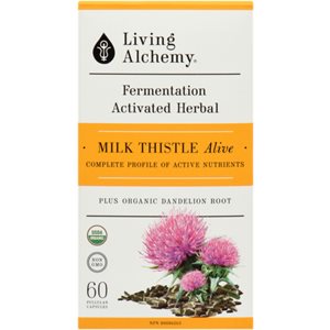 Living Alchemy Vivant Plantes Activées par Fermentation Chardon-Marie 60 Capsules de Pullulan