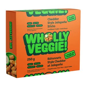 Wholly Veggie! Cheddar Jalapeno Sticks. 250G