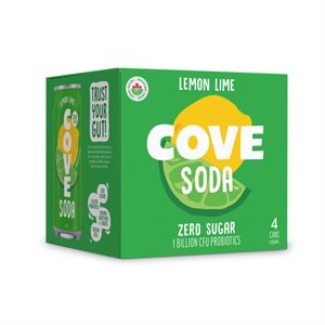 Cove Healthy Lemon Lime Probiotic Soda 4x355ml