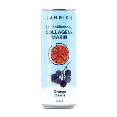 Landish Eaux Pétillantes Aux Collagène Marin - Orange Cassis 355 Ml Landish Eaux Pétillantes Aux Collagène Marin - Orange Cassis 355 Ml
