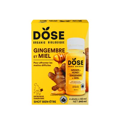 Dose Shot Gingembre Miel Bio 4x60ml