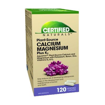 Certified Naturals Plant-Source Calcium,Magnesium+k2