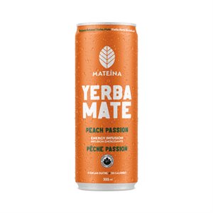 Mateina Yerba Mate Plant Based Energy Drink Peach Passion Organic 355 ml 355 ml