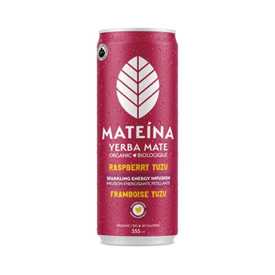 Mateina Organic Raspberry Yuzu Yerba mate Infusion 355ml