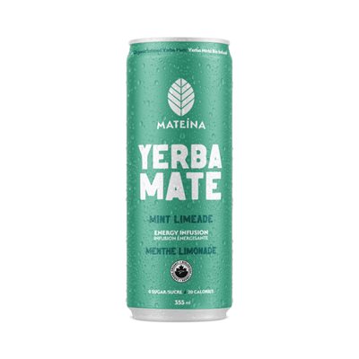 Mateina Boisson énergétique yerba maté menthe limonade biologique 355 ml Mateina Boisson énergétique yerba maté menthe limonade biologique 355 ml