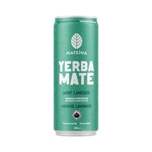 Mateina Organic Mint Limeade Zero Sugar Yerba Mate Energy Drink 355ml