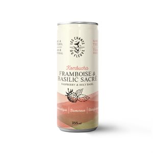 Les Chants du Fleuve kombucha Raspberry & Holy Basil 355ml