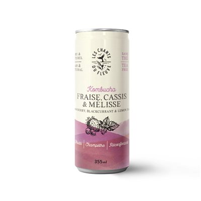 Les Chants du Fleuve Kombucha Fraise,Cassis & Mélisse 355ml