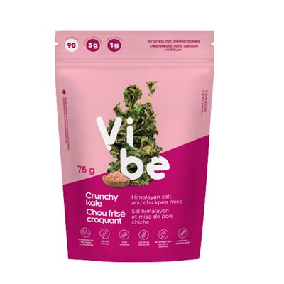 VIBE Croustilles de kale Sel Himalayen et Miso de pois chiche