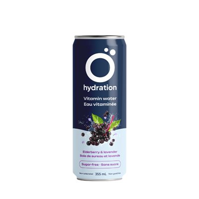 Ö Hydration Eau vitaminée- Baie De Sureau Et Lavande 355Ml