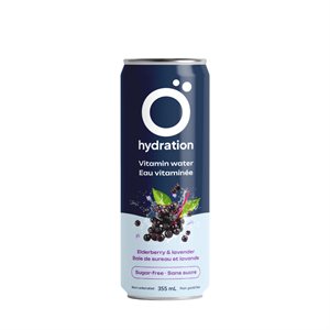 Ö Hydration Eau vitaminée- Baie De Sureau Et Lavande 355Ml