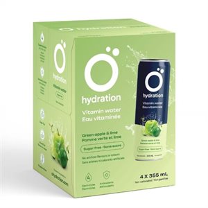 Ö Hydration Eau vitaminée- Pomme Verte Et Lime 355Mlx4