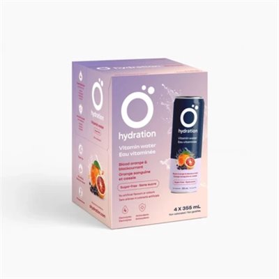 Ö Hydration Eau vitaminée- Orange Sanguine Et Cassis 355Mlx4