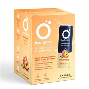 Ö Hydration Eau vitaminée- Fleur D'Oranger Et Pêche 355Mlx4