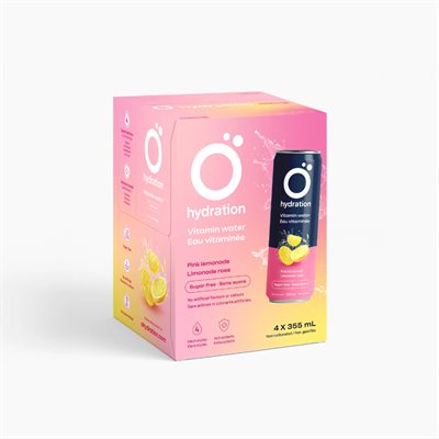 Ö Hydration Eau vitaminée- Limonade Rose 355Mlx4