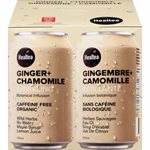Healtea Boisson Pétillante Bio Au Gingembre Et À La Camomille 4 X 355 Ml
