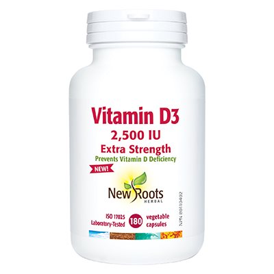 New Roots Vitamine D3 2500 UI Extra Fort 180un