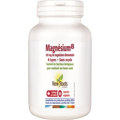 New Roots Herbal Magnésium8 105 Mg De Magnésium Élémentaire · 8 Types — Sans Oxyde 90Caps