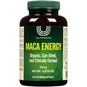 Ultimate ÉNERGIE MACA 750 mg 180 capsules végétariennes