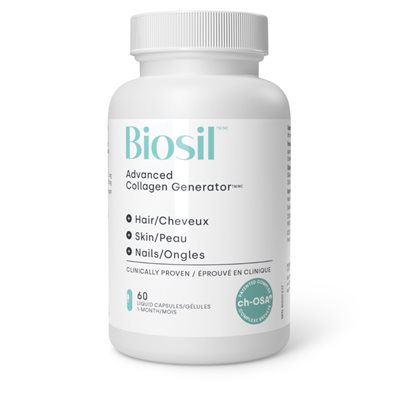 Biosil™ Advanced Collagen Generator Cheveux * Peau * Ongles 60 Petites Capsules Liquides Végétaliennes