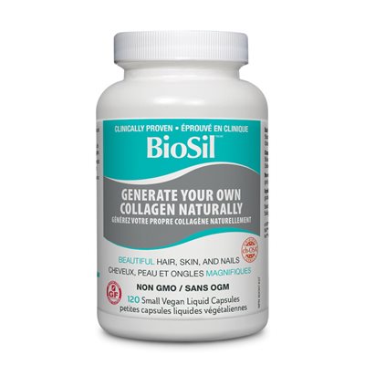 BioSil™ Choline-Stabilized Orthosilicic Acid Hair * Skin * Nails 120 Small Vegan Liquid Capsules