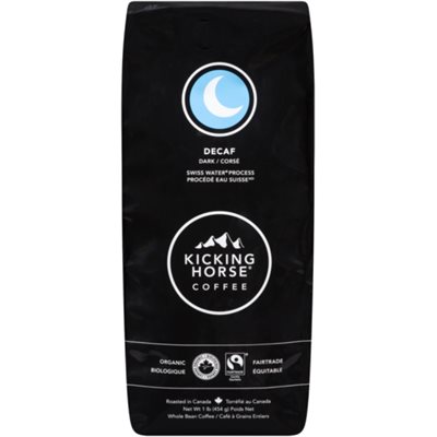 Kicking Horse Coffee Decaf Café à Grains Entiers Corsé 454 g