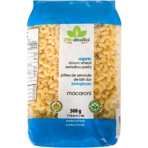 Bioitalia Organic Durum Wheat Semolina Pasta Macaroni 500 g 500G