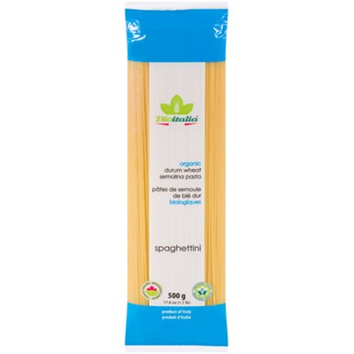 Bioitalia Pâtes de Semoule de Blé Dur Biologiques Spaghettini 500 g