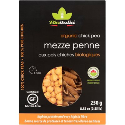 Bioitalia Mezze Penne aux Pois Chiches Biologiques 250 g