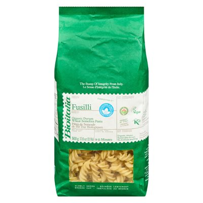 Bioitalia Pâtes de Semoule de Blé Dur Biologiques Fusilli 500 g
