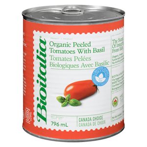 Bioitalia Tomates Pelées Biologiques avec Basilic 796 ml