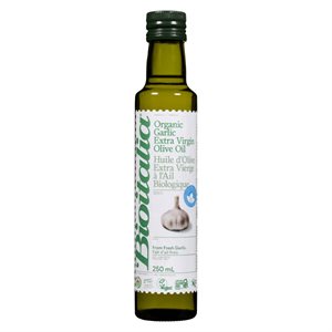 Bioitalia Huile d'Olive Extra Vierge à l'Ail Biologique 250 ml