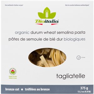 Bioitalia Pâtes de Semoule de Blé Dur Biologiques Tagliatelle 375 g