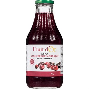 Fruit d'Or Jus Pur Canneberge Nordique 1 L