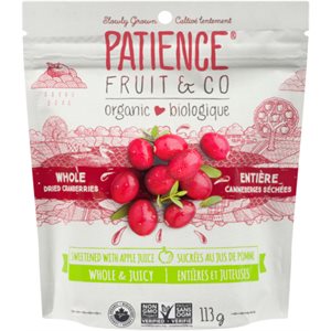 Patience Fruit & Co Organic Whole & Soft Sweetened Dried Cranberries 142 g