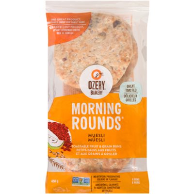 Ozery Bakery Morning Rounds 6 Muesli Toastable Fruit & Grain Buns 450 g