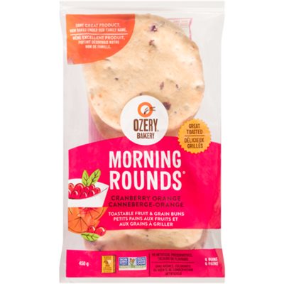 Ozery Bakery Morning Rounds 6 Cranberry Orange Toastable Fruit & Grain Buns 450 g 