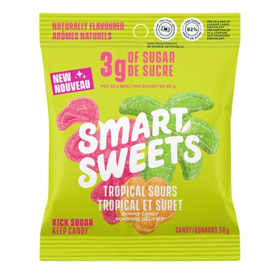 Smartsweet Bonbons Gélifiés Acide Tropical (3 Saveurs) 50G