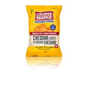 COVERED BRIDGE CHIPS CHEDDAR CHEESE CRINKLE CUT 170g