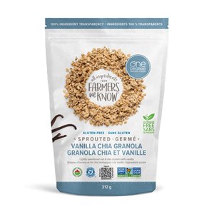 One Degree Organic Foods Granola Avoine Germée Vanille Chia Céréales 312 g