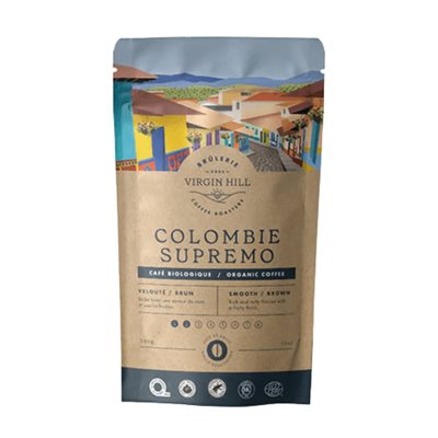 Virgin Hill Organic Colombia Brown, Whole Bean Coffee 340G