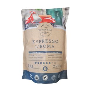 Virgin Hill Organic Espresso L'Roma, Whole Bean Coffee 1kg