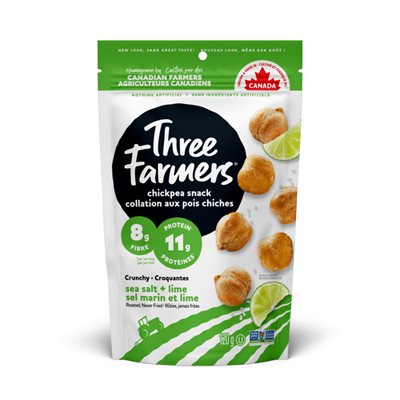 Three Farmers Roasted Chickpeas - Sea Salt & Lime 120g