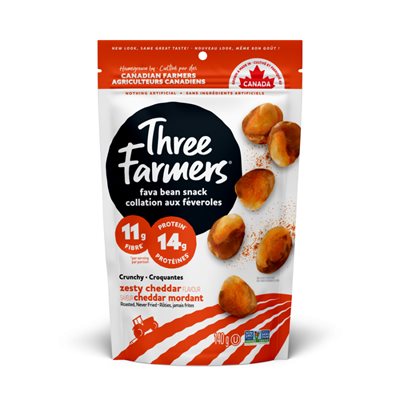 Three Farmers Roasted Fava Beans-Zesty Cheddar 140g