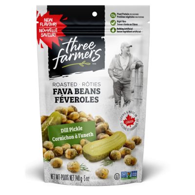 Three Farmers Roasted Fava Beans-Dill Pickle 140g